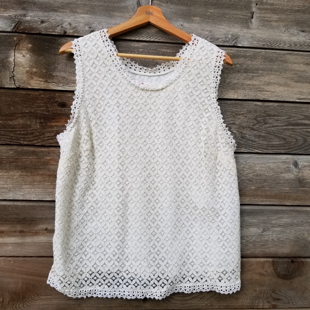 Merona XXL Tank, Lacey, Double Layer Cotton